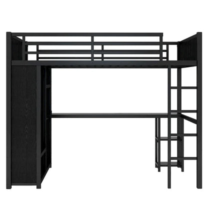 Struttura letto a soppalco full XL con armadio integrato