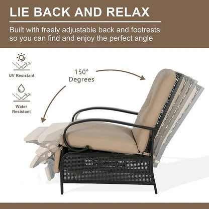 Fauteuil inclinable de salon réglable avec coussin – 38 (P) x 26,5 (L) x 38,5 (H) pouces