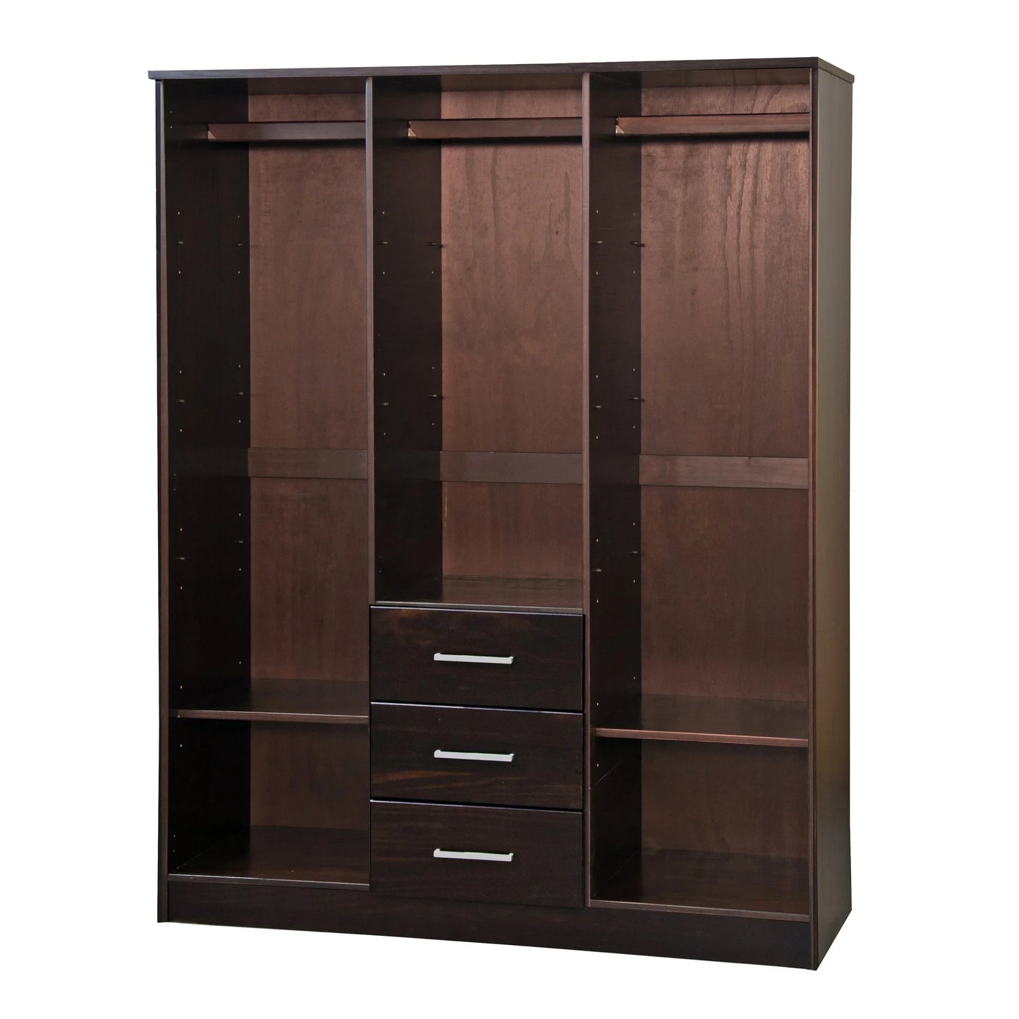 Palace Imports Armadio a 3 ante Cosmo 100% legno massello con ante in legno massello o a specchio