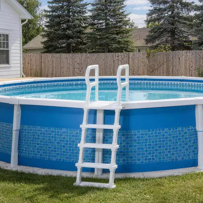 Scaletta per piscina per impieghi gravosi a 5 gradini con doppio corrimano, gradini in PE robusti antiscivolo, capacità 181 kg, adatta per piscine interrate e fuori terra da 122 a 137 cm