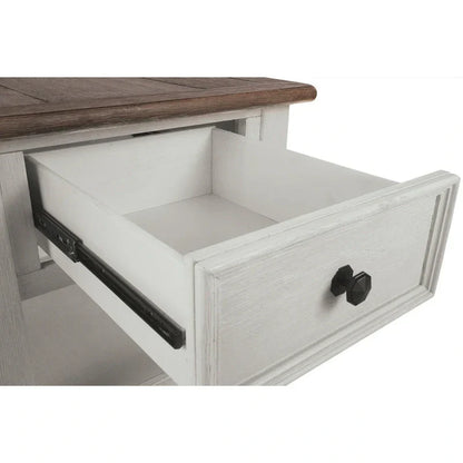 Tavolino occasionale Bolanburg bianco anticato/marrone