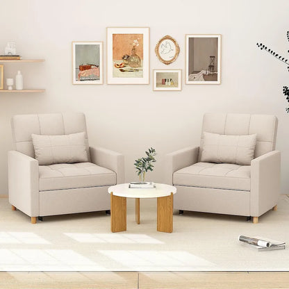 AECOJOY Poltrona Letto 3 in 1 con Cuscino e Schienale Convertibile