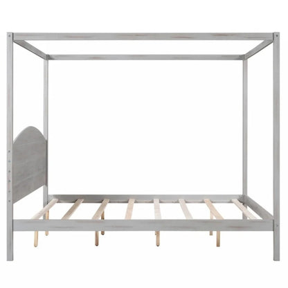 Letto a piattaforma a baldacchino King Size con testiera e gambe di supporto