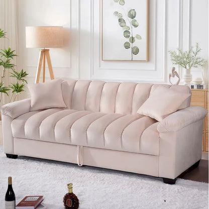 Divano letto convertibile in velluto da 82,7" con 2 cuscini